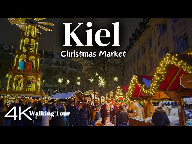 Kiel, Germany - Christmas Market Walking Tour 2023 - 4K UHD