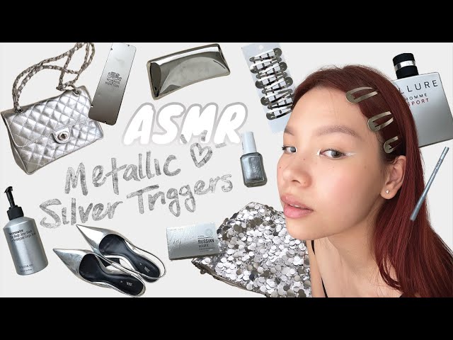 ASMR everything silver 🪩🧷🖇️🩶 metallic silver triggers for sleep & tingles