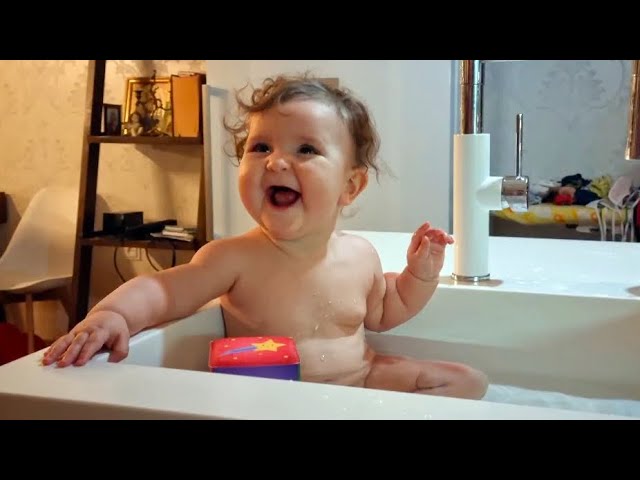 Cute baby washing and playing in the Sink - Laughing Baby #shorts videos