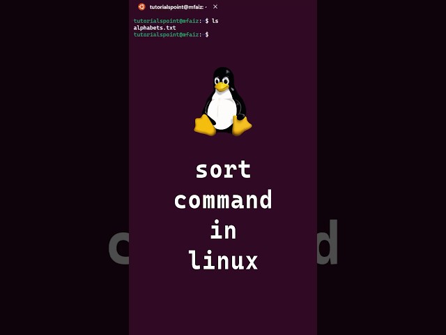 8/10 Basic Linux Commands | sort command in linux #shorts #linux #linuxcommands