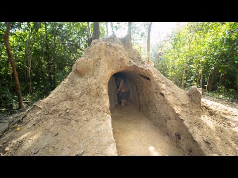 JungleSurvival Build The Most Secret Tunnel House in The Wild