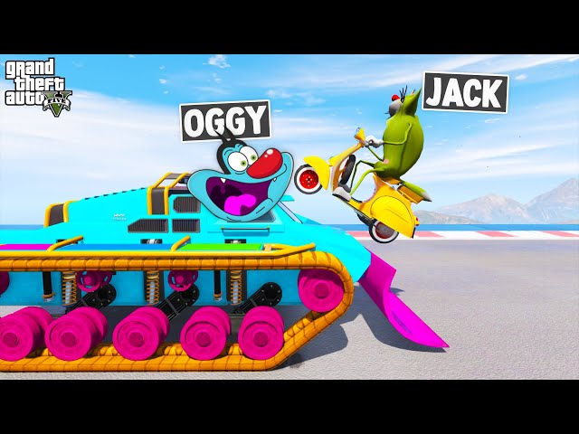 Oggy Trolling Jack In FACE TO FACE With Funny Car Racing Challenge😱by Cars and Motorcycle! GTA5