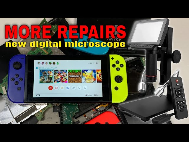 Andonstar Digital Microscope fixing two Nintendo Switch USBC & PS5 HDMI Port