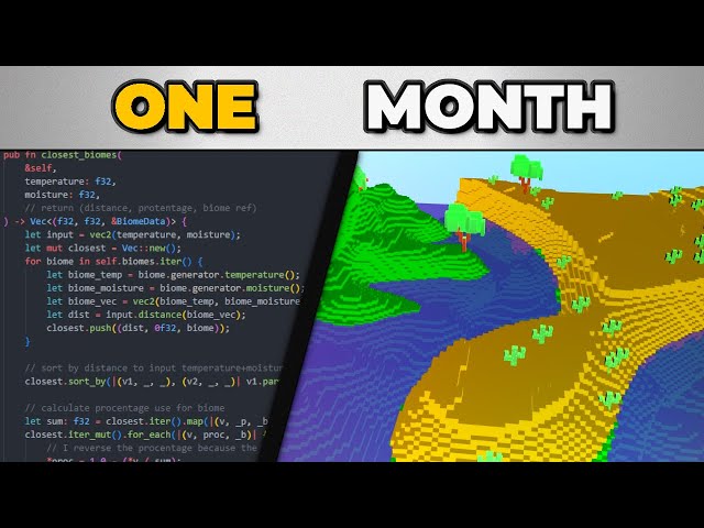 one month voxel game development