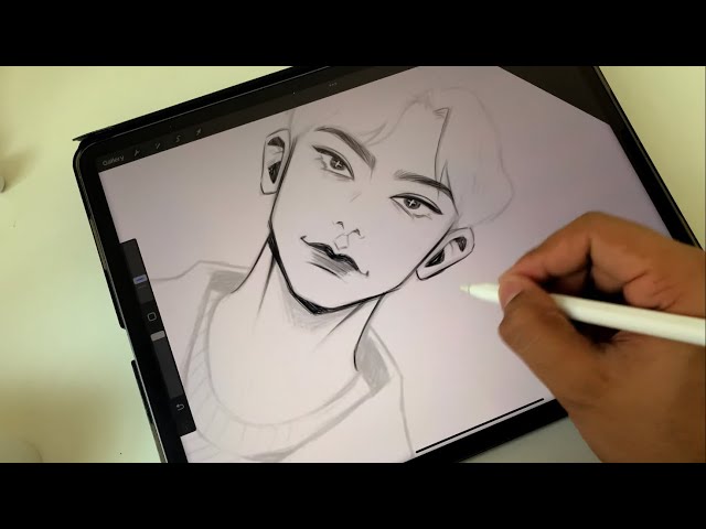 ART VLOG ✨ Procreate Drawing using iPad Pro 🌷LINE ART