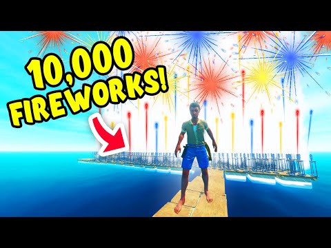 I Put 10,000 Fireworks On My Raft And Recreated The Sun