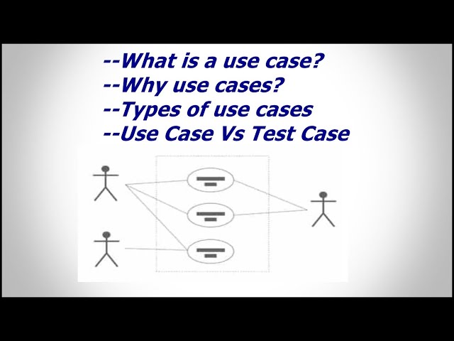 What is a use case? | Types of use cases | Use case Vs Test Case | UML diagram
