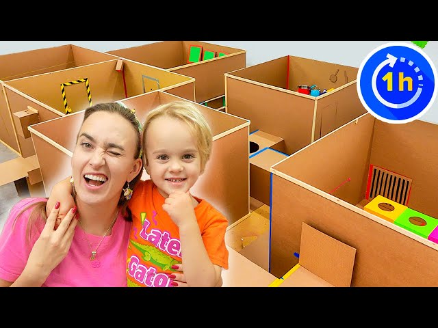 Box Fort Maze Challenge and more funny stories for kids with Chris and Mom