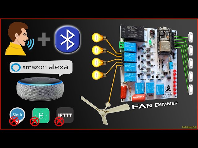 ESP32 Alexa Home Automation using Amazon Echo + Bluetooth + IR Remote with Fan Dimmer circuit