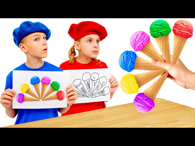 Five Kids Who Draws it better takes the Prize | Art Challenge + more kids videos