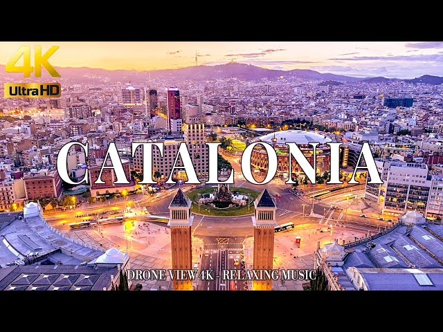 Catalonia 4K drone view 🇪🇸 Flying Over Catalonia | Relaxation film with calming music - 4k Ultra HD