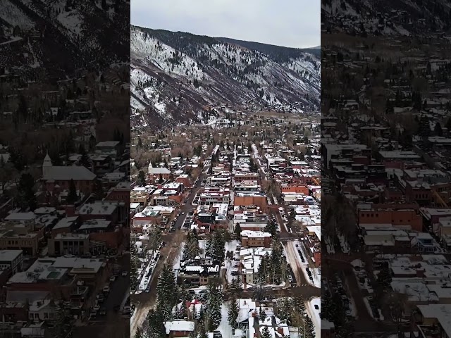 Aspen CO #snow #wintertime #winter #snowfall #colorado #aspen #shorts #short #aspencolorado #drone