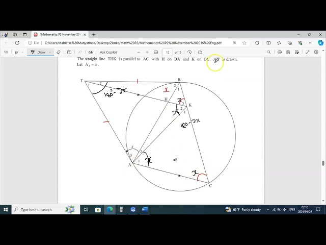 2015 Mathematics Euclidean Geometry Question 9