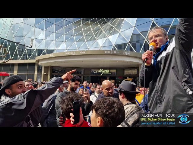 BPE-Kundgebung Live aus Frankfurt 20.4.2024 - Aufklärung über den Politischen Islam