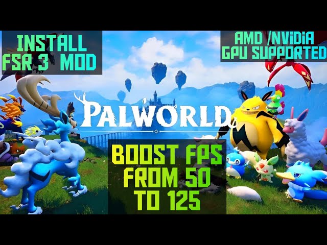 how to install fsr 3 in palworld with easy tutorial +mod link+fps test