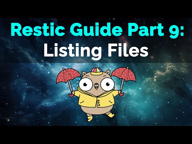 Restic Guide Part 9: Listing Snapshot Files
