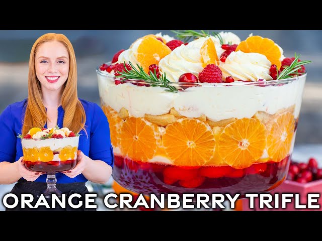 No-Bake Orange Cranberry Trifle | Best Christmas Trifle!