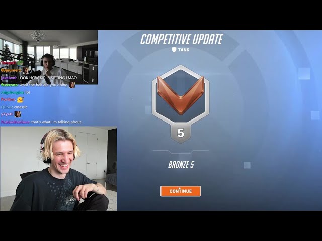 xQc Dies Laughing at Trainwrecks getting The Worst Rank in Overwatch History