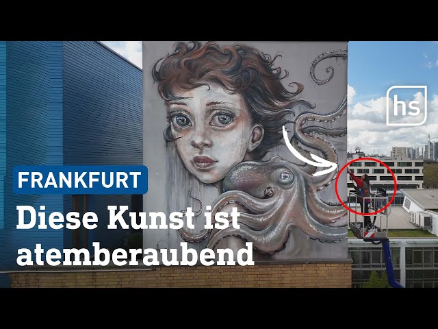 Streetartkünstlerin bringt märchenhafte Kunst auf Frankfurts Fassaden | hessenschau