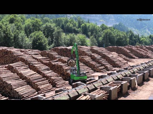SENNEBOGEN 735 E Pick & Carry Holz-Umschlagbagger - Holzumschlag im Sägewerk