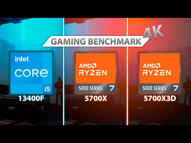 13400F VS 5700X VS 5700X3D - Cyberpunk 2077, Witcher 3, GTA V... | AMD vs Intel 4K GAMING BENCHMARK