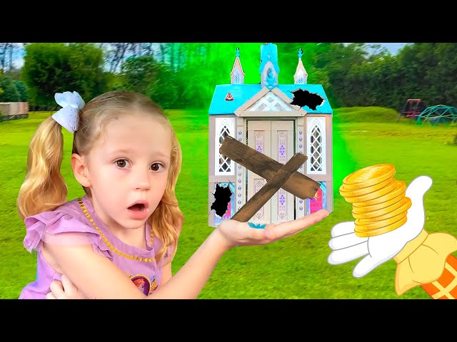 Nastya and her new kids playhouse with a funny clown