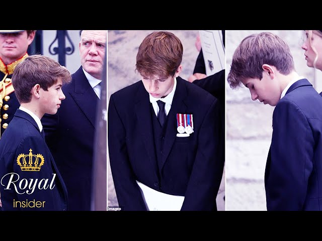 Queen's grandson James, 14, appears distraught as he bids grandmother farewell - Royal Insider
