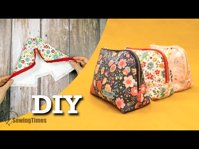 Easy Zippered Pouch Tutorial with Flat Bottom 📌 DIY Sewing for Beginners