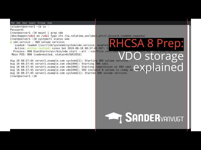 What is VDO? Virtual Data Optimizer storage explained  - RHCSA 8 Prep by Sander van Vugt