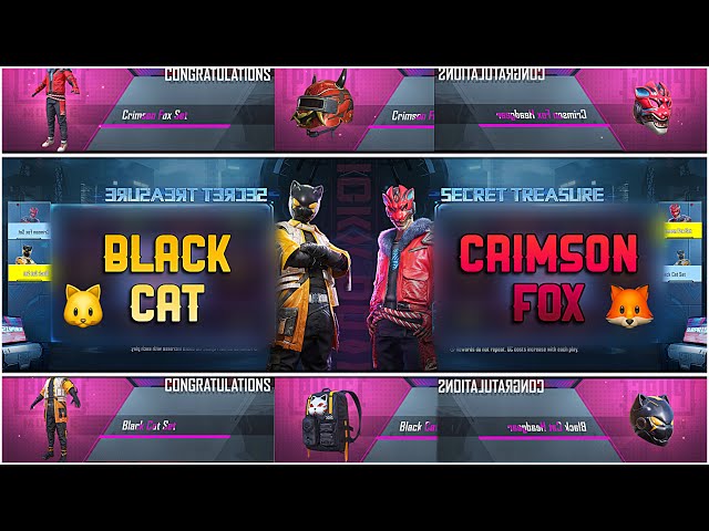SECRET TREASURE: Crimson Fox x Black Cat Review + Montage - PUBG Mobile