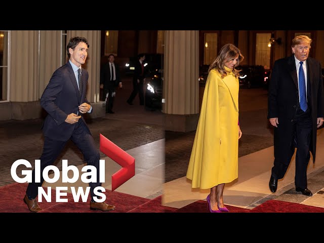 Trudeau, Trump and other world leaders arrive at Buckingham Palace for Queen's reception