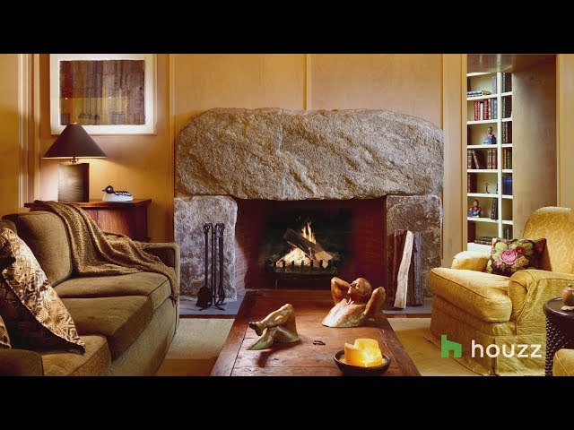 A Crackling Virtual Fire Makes These Beautiful Rooms Warm and Cozy