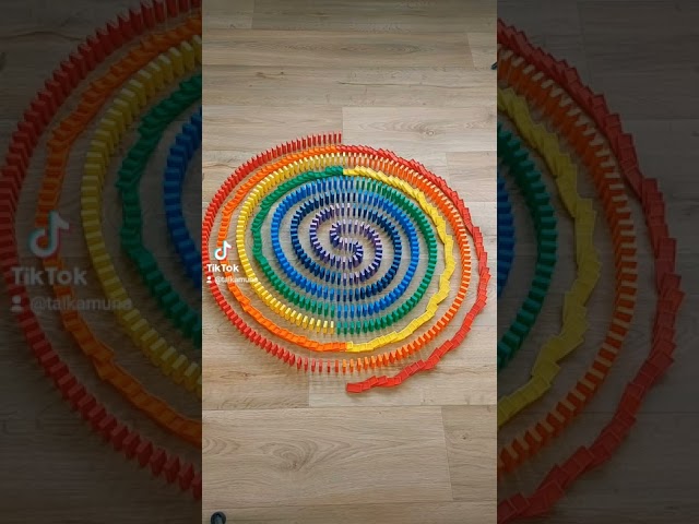 Double Rainbow Spiral 🌈 #shorts #domino #satisfying #rainbow