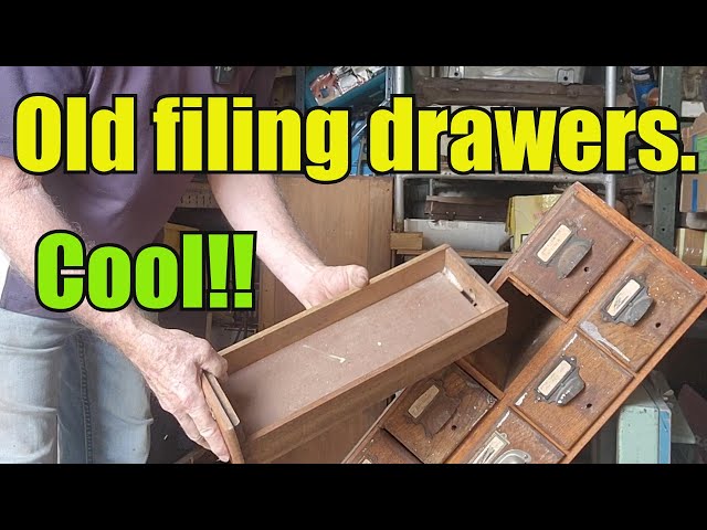 Storage Shed Clean-out Part 64 Unboxing Vintage Hardware & Dragging out some Cool Old Filing Drawers