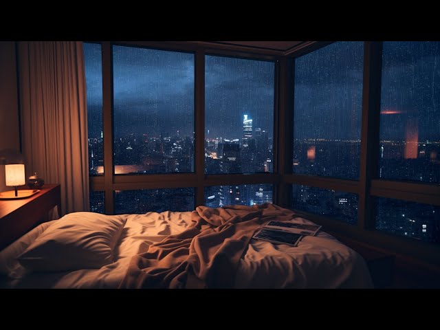 Sleep Like A Baby With Intense Rain, Wind And Thunder Sounds On Window At Night - White Noise ASMR