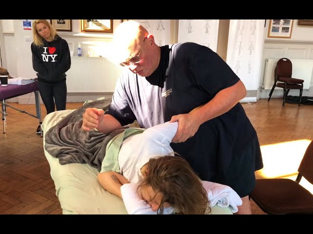 Emotional release through Raynor massage. Part 4 of Brandon working on Becca in London during Course