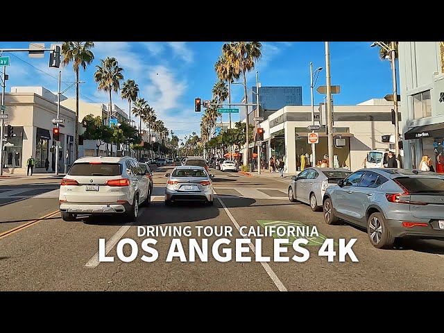 [4K] LOS ANGELES - Driving Los Angeles Beverly Hills and Santa Monica Boulevard, California