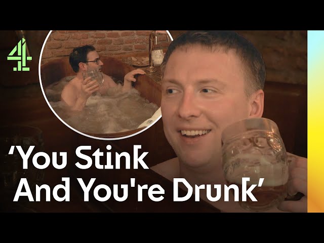 NEW: Joe Lycett And Adam Buxton's HILARIOUS Naked Beer Bath In Prague | Travel Man | Channel 4