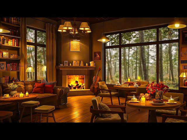 Smooth Jazz Instrumental Music ☕ Warm Jazz Music at Cozy Coffee Shop Ambience for Relax, Study, Work