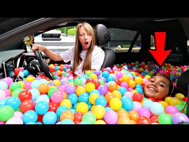 BALL PIT PRANK IN MY MOM'S CAR!!