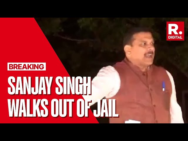 Breaking: Sanjay Singh Walks Out Of  Tihar Jail, AAP Workers Celebrate