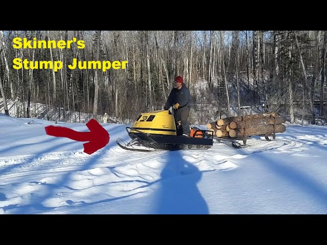 Hauling Logs With Our Mish-Mash Built Ski Doo Alpine And Homemade Bob Sleighs.