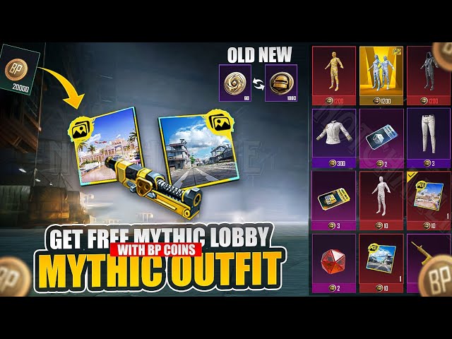 Wow 😱 Get Free Mythic Lobby And Mythic Outfit With Bp Coins In 3.2 Update | New Coins | Pubg Mobile