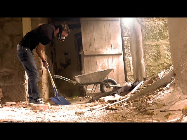 Uncovering the lost abandoned chateau floors | immaculate stamped concrete