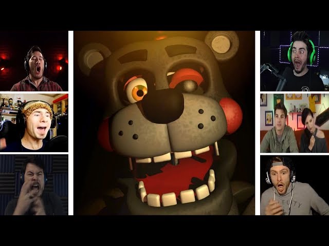 Let's Players Reaction To The Lefty Jumpscares | FNAF6