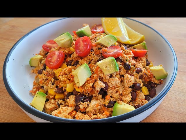 BEST MEXICAN TOFU BURRITO BOWL - NO OIL VEGAN RECIPE THAT YOU'LL WANT TO MAKE EVERY DAY!