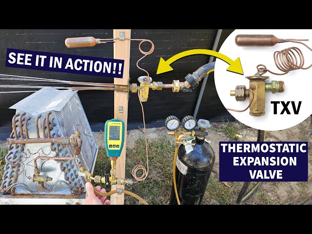 Showing TXV Operation with a Water Stream! Thermostatic Expansion Valve Explained!