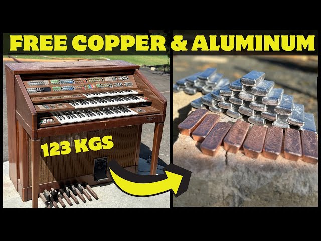 Free Copper Street Scrapping - 123kg Organ Melt - ASMR Metal Melting - Trash To Treasure - BigStackD