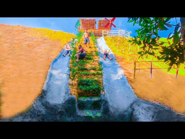Dig To Build Swimming Pool Two Water Slide Longest Around Secret Underground House