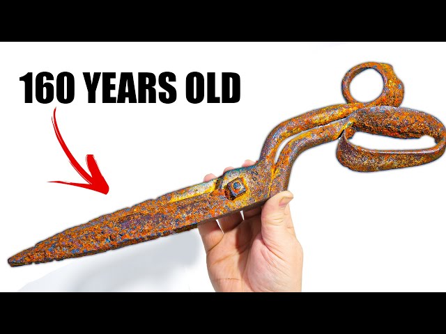 I Restore GIANT Scissors 160 Years Old, Rusted Shut!